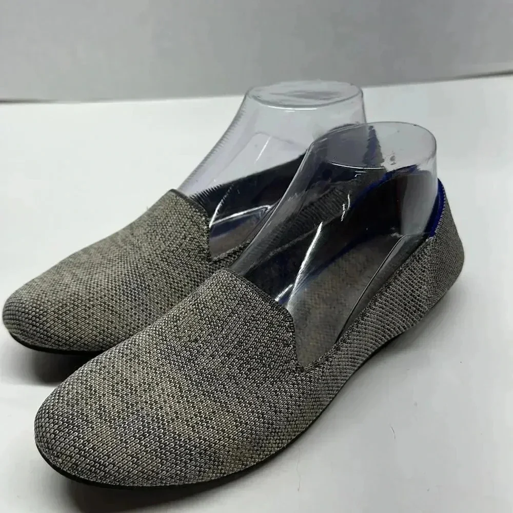 Rothy’s Taupe Heather Grey Blue Slip On Washable Loafers Shoes Size 8 - Picture 6 of 11